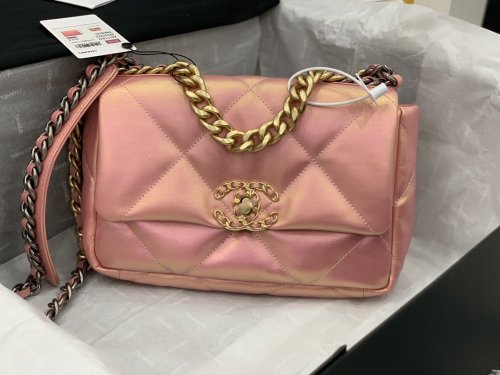 Chanel Womens Bags Shoulder Messenger Bags Chanel 19 Flap Bag Luxury Brand with Original Box