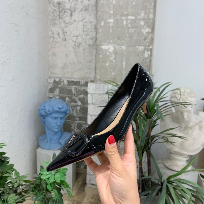 Valentino Women Shoes Mule Flip Flop Sandals VLOGO SIGNATURE CALFSKIN PUMP 45MM / 1.8 IN. Luxury Brand with Original Box