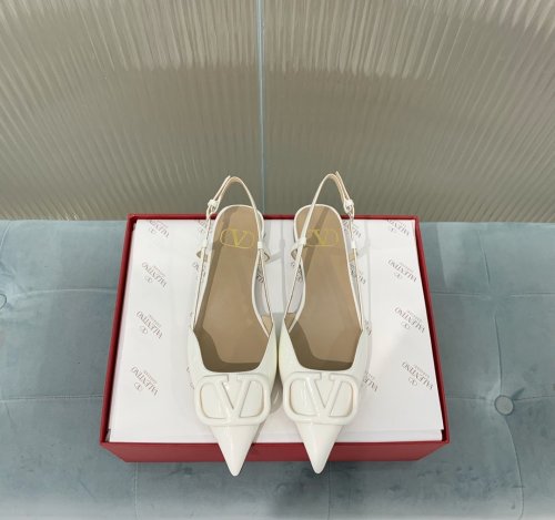Valentino Women Shoes Mule Flip Flop Sandals VLOGO SIGNATURE CALFSKIN SLINGBACK PUMP Flat with Original Box Luxury Brand