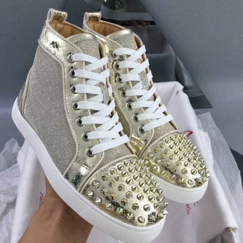 Christian Louboutin Mens Shoes Luxury Brand Red Bottom Design Louis Junior Spikes Flat with Original Box CL sneakers