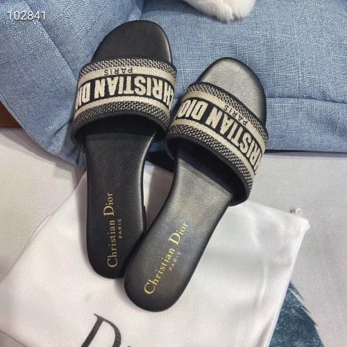 Dior Women Shoes Mule DWAY SLIDE Luxury Brand Womens Sandals Slippers with Original Box