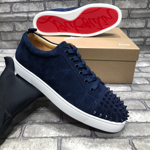 Christian Louboutin Mens Shoes Luxury Brand Red Bottom Design Louis Junior Spikes Flat with Original Box CL sneakers