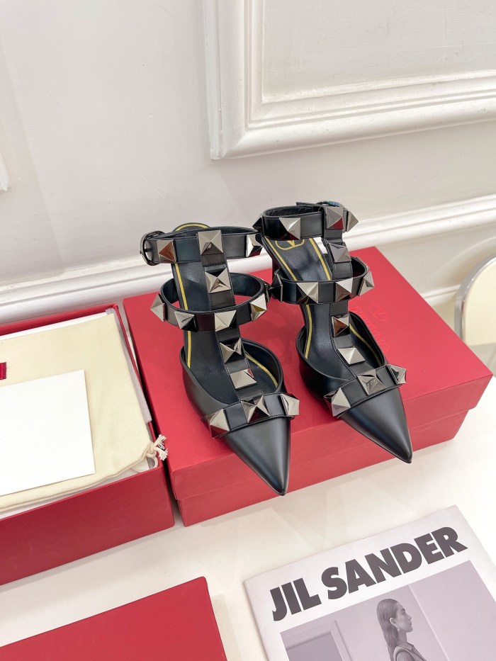 Valentino Women Shoes Mule Flip Flop Sandals ROMAN STUD SLIDE SANDAL IN QUILTED NAPPA with Original Box Luxury Brand 8cm Heel Design