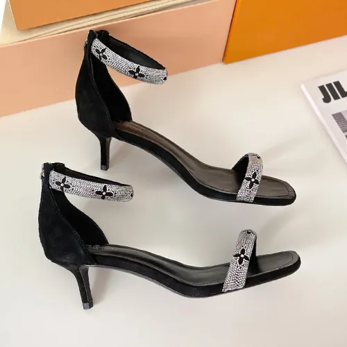 Louis Vuitton Womens Shoes Sandals Slippers Luxury Brand APPEAL SANDAL 1A965J Suede baby goat leather and strass with Original Box 5.5cm Heel