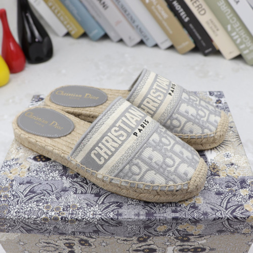 Dior Women Shoes Luxury Brand Design Dior Granville Mule Dior Oblique Embroidered Cotton with Original Box