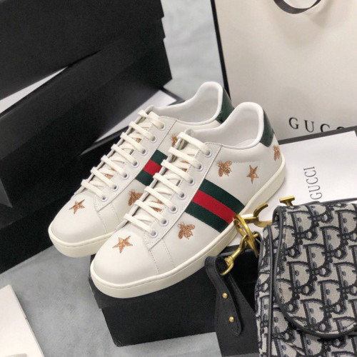 Gucci Womens Shoes Fashion Sneakers Lace-Up Luxury Brand Women's Ace Embroidered Sneaker with Original Box