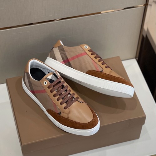 Burberry Mens Shoes Sneakers Fashion Type Luxury Brand Vintage Check Cotton Sneaker with Original Box