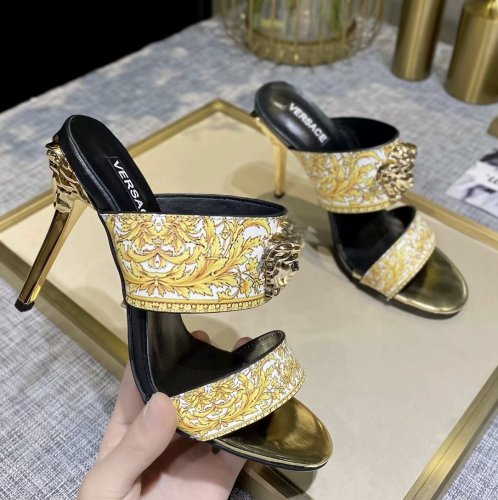 Versace Womens Shoes Mule Sandals High Heel 10cm