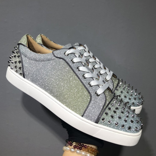 Christian Louboutin Mens Shoes Luxury Brand Red Bottom Design Louis Junior Spikes Flat with Original Box CL sneakers
