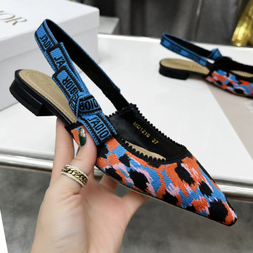 Dior Women Shoes Pumps Luxury Design Fashion Type Heel Shoes for Wedding Style J'ADIOR SLINGBACK PUMP Blue Multicolor Mizza Cotton Embroidery KCP866MMR_S57P with Original Box