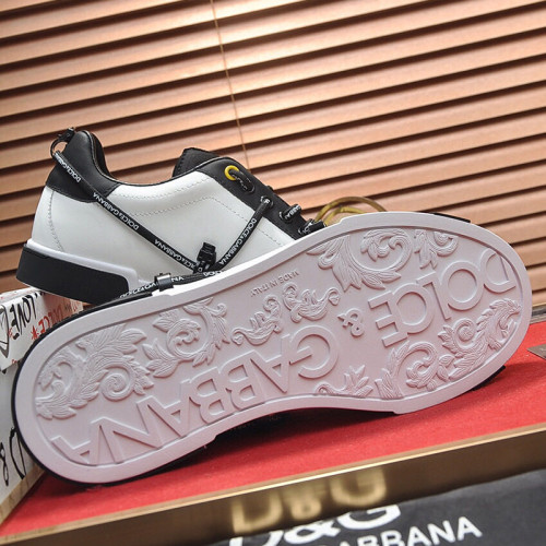 Dolce&Gabbana Men Shoes Sneakers Luxury Brand Portofino Sneakers in Mixed Materials