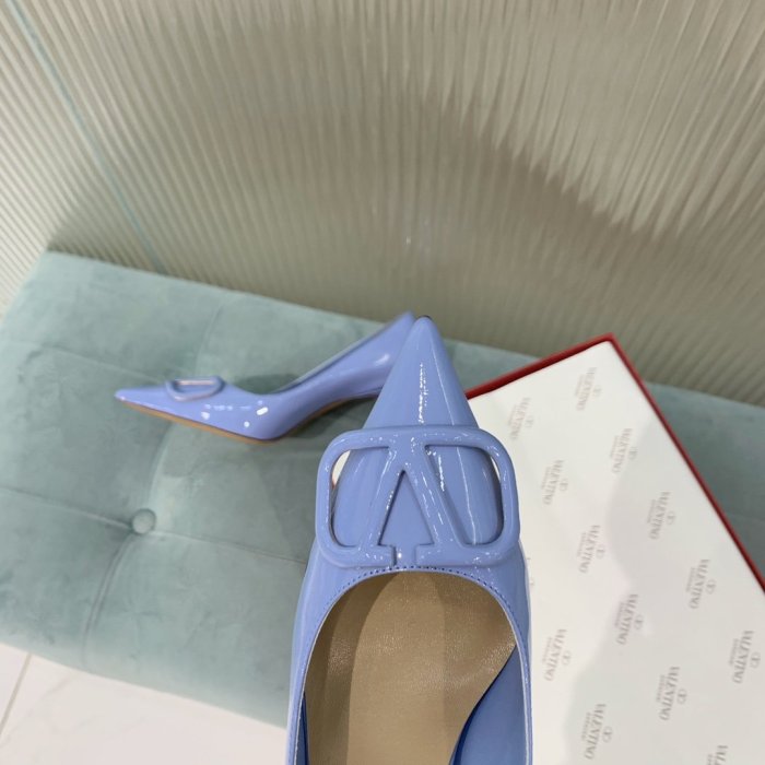 Valentino Women Shoes Mule Flip Flop Sandals VLOGO SIGNATURE CALFSKIN PUMP 80MM Luxury Brand with Original Box