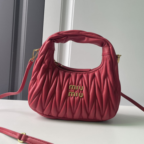 MiuMiu Womens Fashion Handbags Matelassé Shoulder Bag Leather Luxury Brand Miu Miu Wander Matelasse Nappa Leather Hobo Bag  