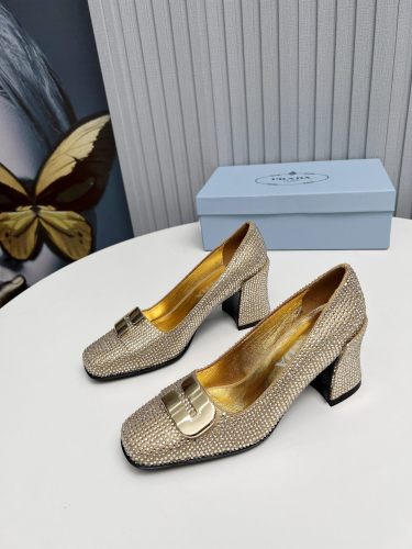 Prada Womens Shoes Casual Luxury Brand Pumps 8.5cm Heel with Original Box Whatsapp 