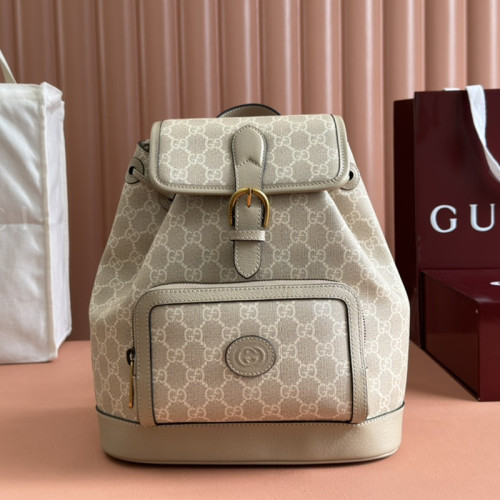 Gucci Womens Mens Fashion Bags Shoulder Backpacks Luxury Brand Backpack with Interlocking G in GG Supreme 674147 92THG 8563 with Original Box