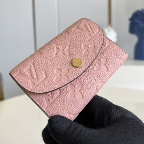 Louis Vuitton Mens Womens Wallets Purse Luxury Brand Rosalie Coin Purse with Original Box M81520 Rose Poudre Pink Monogram Empreinte embossed supple grained cowhide leather