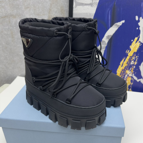 Prada Women Shoes Boots Luxury Brand Outdoor Winter nylon fabric boots Whatsapp 