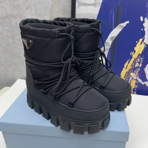 Prada Women Shoes Boots Luxury Brand Outdoor Winter nylon fabric boots Whatsapp 