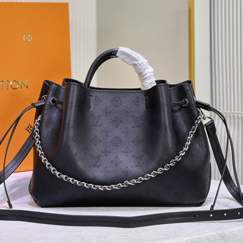 Louis Vuitton Womens Shoulder Bags Handbags Luxury Brand BELLA TOTE M59200 Black Mahina perforated calfskin Fashion Design