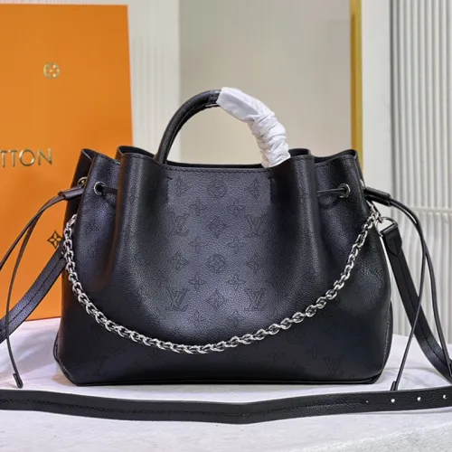 Louis Vuitton Womens Shoulder Bags Handbags Luxury Brand BELLA TOTE M59200 Black Mahina perforated calfskin Fashion Design