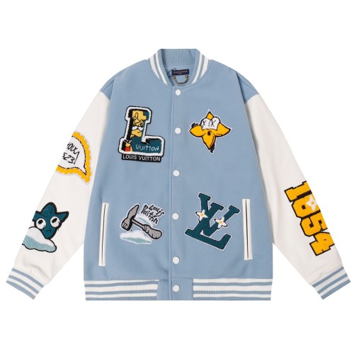Louis Vuitton Men Womens Jackets Coat Luxury Brand Mens Jackets Varsity Blouson Top Quality   
