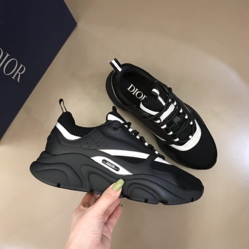 Dior Mens Shoes Sneakers Luxury Brand Breathable Design B22 SNEAKER Technical Mesh with Beige and Smooth Calfskin with Original Box