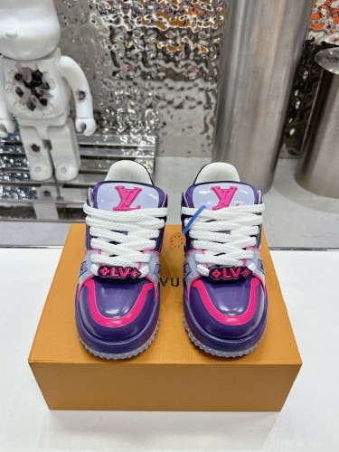 Louis Vuitton Mens Shoes Fashion Sneakers Design Luxury Brand LV TRAINER SNEAKER 1ABLVV Mix of materials with Original Box 1ABLUR  
