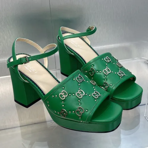 Gucci Womens Shoes Sandals 8.5cm Heel Luxury Brand with Original Box 719844 C9D00 9022 Women's Interlocking G studs sandal in leather Whatsapp 