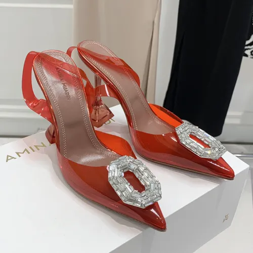 Amina Muaddi Womens Shoes Sandals Slippers Luxury Brand Fashion Pumps for Women with Original Box 9cm Heel