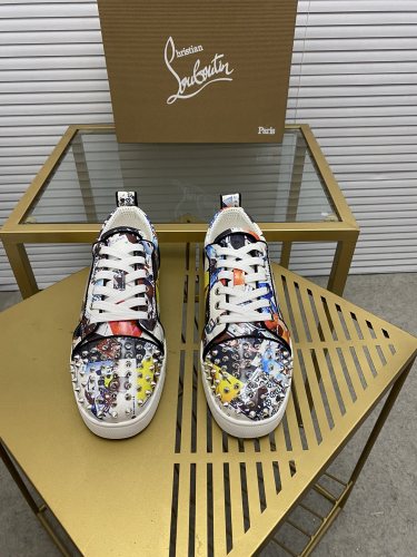 Christian Louboutin Mens Shoes Sneakers Luxury Brand Red Bottom Design Sports Footwears with Original Box