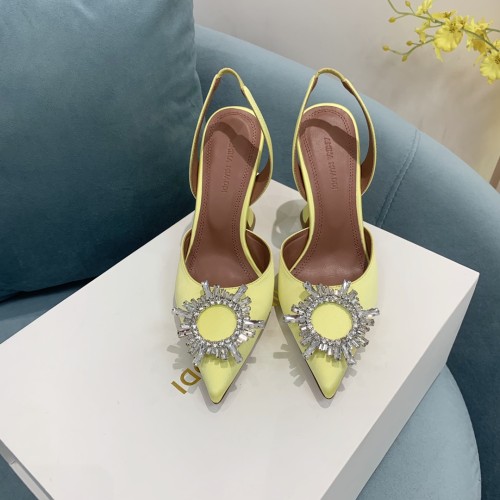 Amina Muaddi Womens Shoes Sandals Slippers Luxury Brand Fashion Pumps for Women with Original Box 9cm Heel