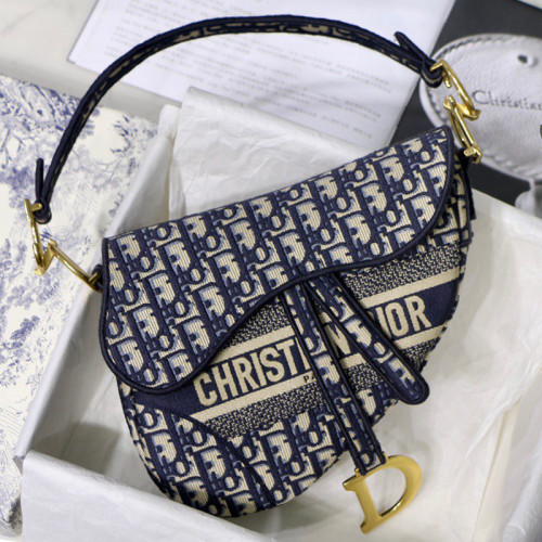 Dior Womens Mens Bag Saddle Bag Luxury Brand Design Fashion Type Shoulder Bags SADDLE BAG Blue Dior Oblique Embroidery with Original Box M0446CRIW_M928