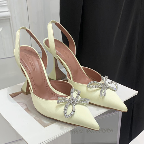 Amina Muaddi Womens Shoes Sandals Slippers Luxury Brand Fashion Pumps for Women with Original Box 9cm Heel