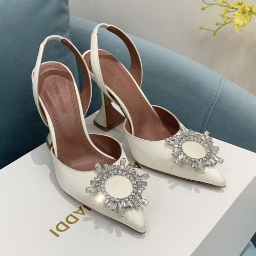 Amina Muaddi Womens Shoes Sandals Slippers Luxury Brand Fashion Pumps for Women with Original Box 9cm Heel