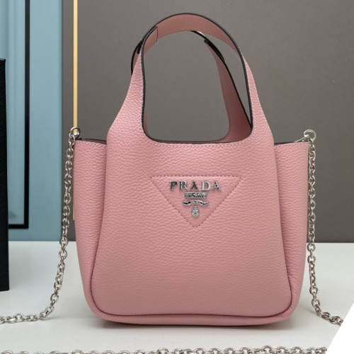Prada Womens Shoulder Bags Leather Shopping Bag with Original Box