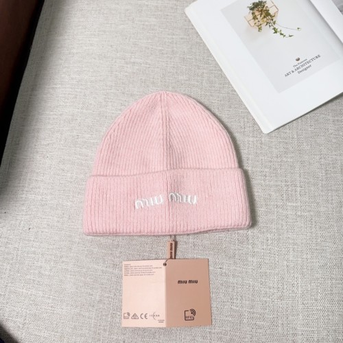 Miumiu Womens Cap Knit Hat Luxury Brand with Original Box  