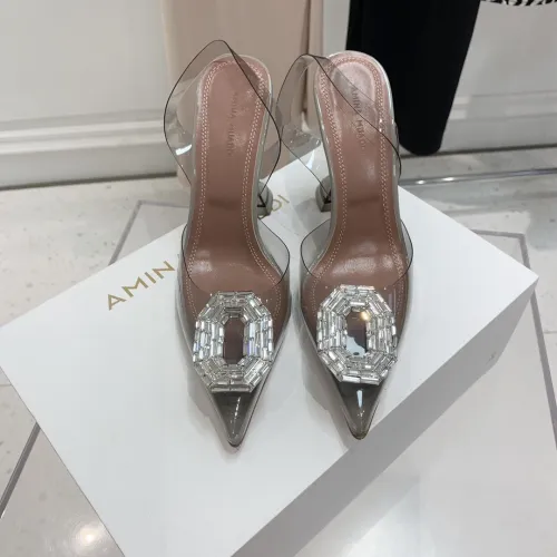 Amina Muaddi Womens Shoes Sandals Slippers Luxury Brand Fashion Pumps for Women with Original Box 9cm Heel