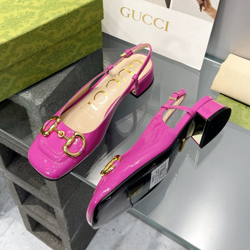 Gucci Womens Shoes Pumps Luxury Brand Women's Low-Heel Pump With Horsebit In Leather 2.5cm Heel with Original Box 694855 BNC00 5815