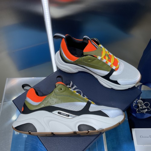 Dior Mens Shoes Sneakers Luxury Brand Breathable Design B22 SNEAKER Mesh with Smooth Calfskin with Original Box 3SN231YXX_H861