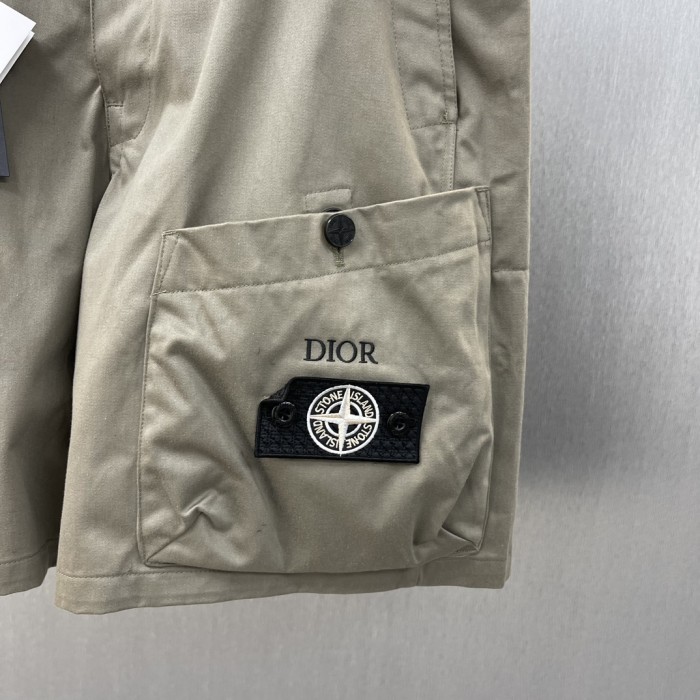 Dior Luxury Brand Women Mens Pant Shorts WDIOR AND STONE ISLAND Bermuda Shorts 493C172A6144_C879   