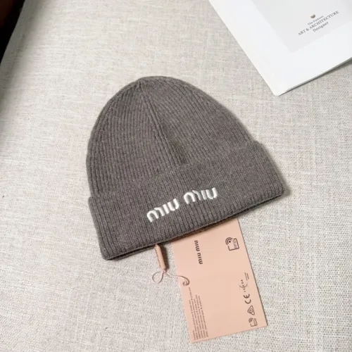 Miumiu Womens Cap Knit Hat Luxury Brand with Original Box  