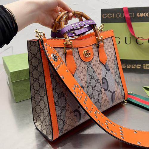 Gucci Womens Bags Shoulder Handbag Luxury Brand Gucci Diana mini tote bag in leather 702732 U3ZDT 5479