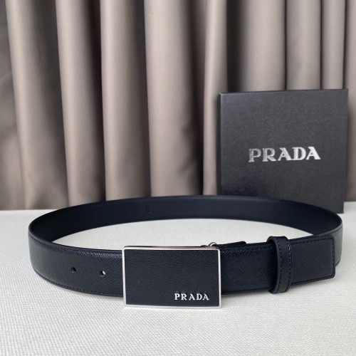 Prada Mens Belt Luxury Brand Fashion Men Belts with Original Box Saffiano Leather Belt