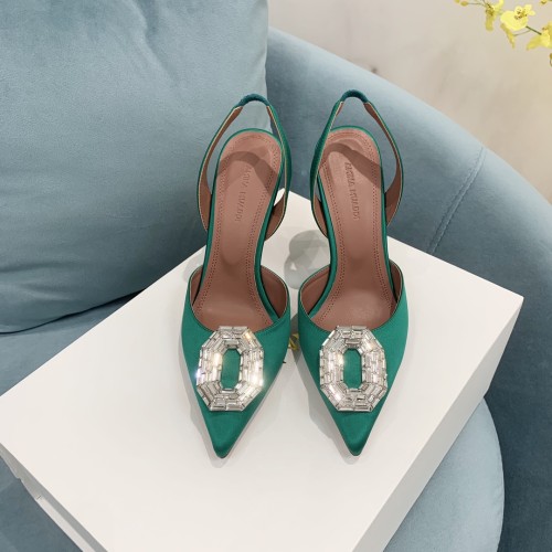 Amina Muaddi Womens Shoes Sandals Slippers Luxury Brand Fashion Pumps for Women with Original Box 9cm Heel