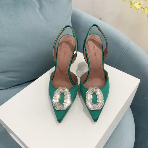 Amina Muaddi Womens Shoes Sandals Slippers Luxury Brand Fashion Pumps for Women with Original Box 9cm Heel