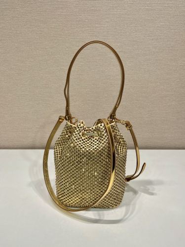 Prada Womens Shoulder Bags Luxury Brand Black Saffiano leather mini-pouch with Original Box 1BE067_RV44_F0134_V_WOM  