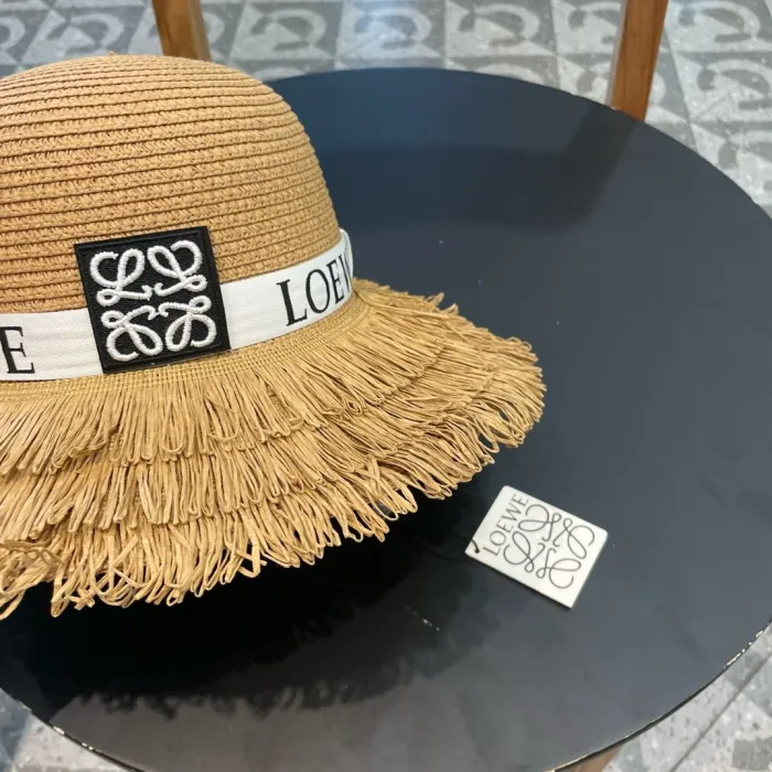 Loewe Womens Bucket Hat Straw Hat Luxury Brand Design Loewe Hats with Original Box  