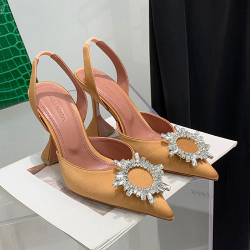 Amina Muaddi Womens Shoes Sandals Slippers Luxury Brand Fashion Pumps for Women with Original Box 9cm Heel