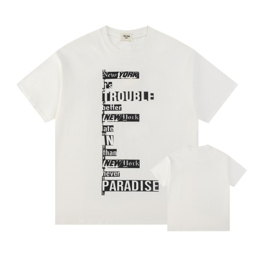 Celine Luxury Brand Women Mens Short Sleeve T-Shirt   