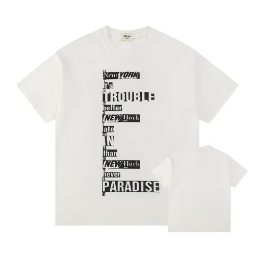 Celine Luxury Brand Women Mens Short Sleeve T-Shirt   